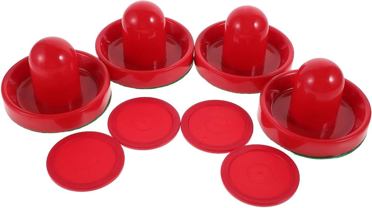 Airhockey Pucks en Peddels - Sporttafel Accessoires - Spelplezier Vergroten - Soepele Glijbewegingen - 10 x 10 x 6 cm