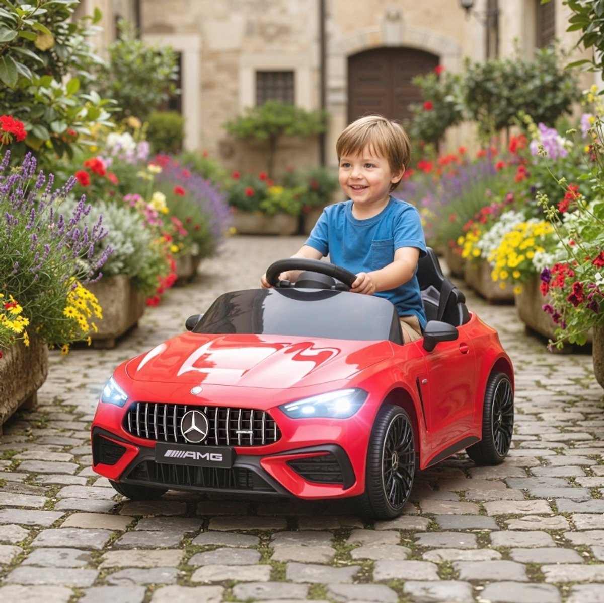 COVREO Kinder elektrische auto Mercedes-AMG 99 x 55 x 43 cm rood, kunststof, LED