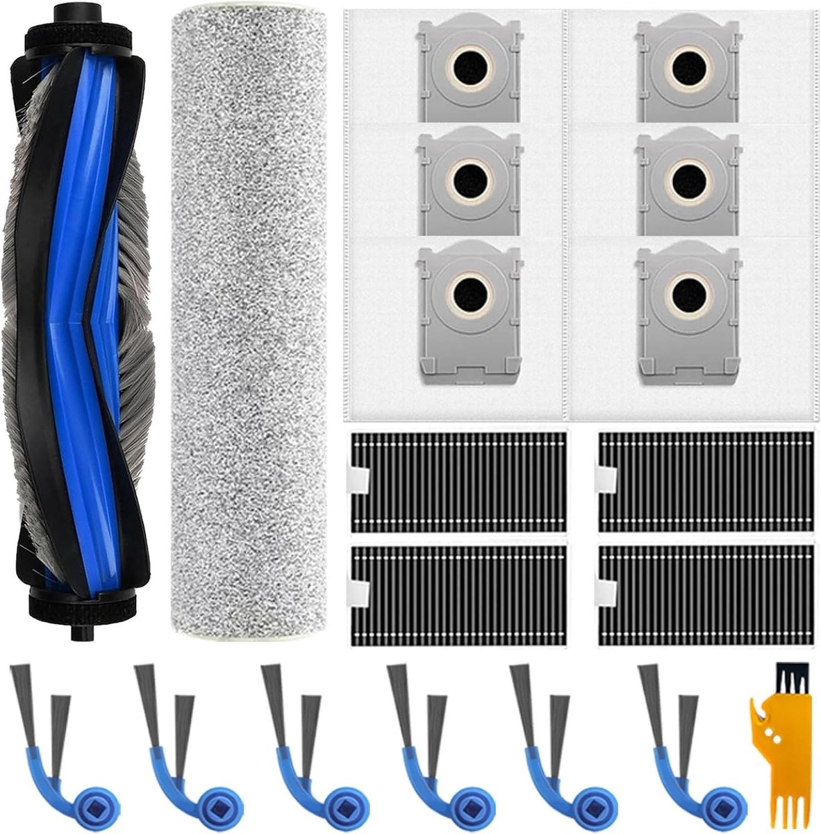 18-delige Accessoireset voor Deebot T80 Omni en X8 Pro Stofzuiger | Inclusief Hoofdborstel, Moprol, Filters, Stofzakken en Zijkwasten voor Efficiënt Schoonmaken