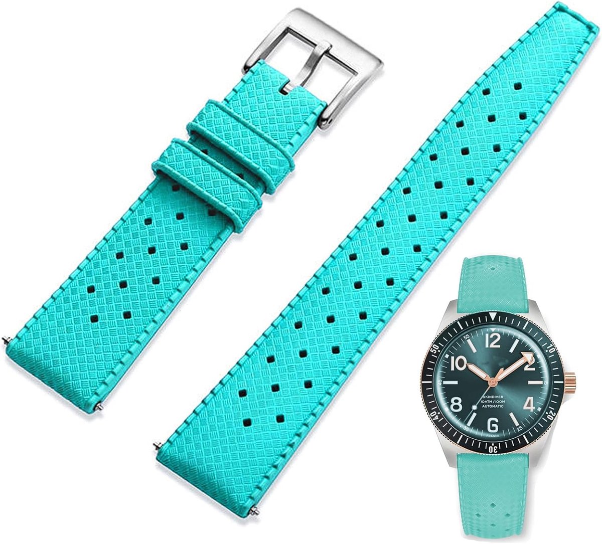 Horlogeband Tropical FKM Rubberen Horlogebandje 18mm 20mm 22mm Quick Release Zachte Duurzame Universele Fluorrubber FKM Rubber Band Horloge Vervanging Band Band voor Mannen Vrouwen