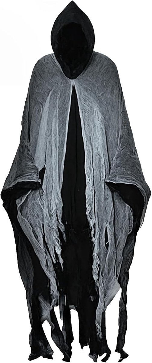 Zwarte Halloween Cape voor Vampier Kostuum met Kap - Lange Middeleeuwse Cape voor Mannen en Vrouwen, Perfect voor Carnaval en Feestjes