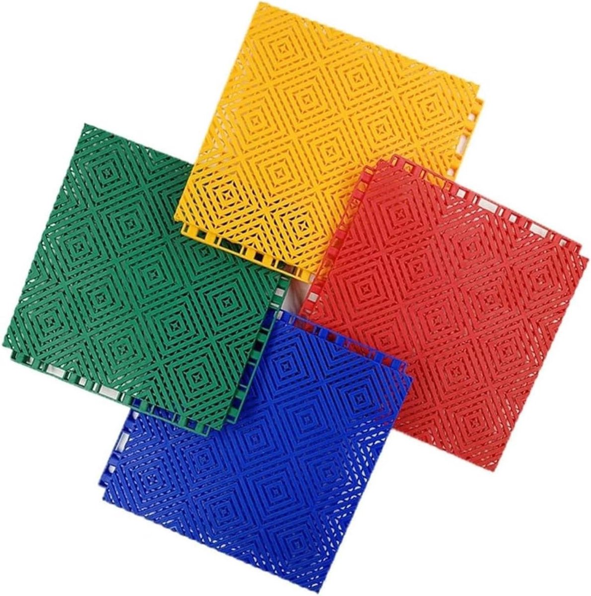 Modulaire Vloertegels - Kunststof Tegels - Sportveld Aanleggen - Antislip & Waterafvoer - 25x25 cm - Blauw