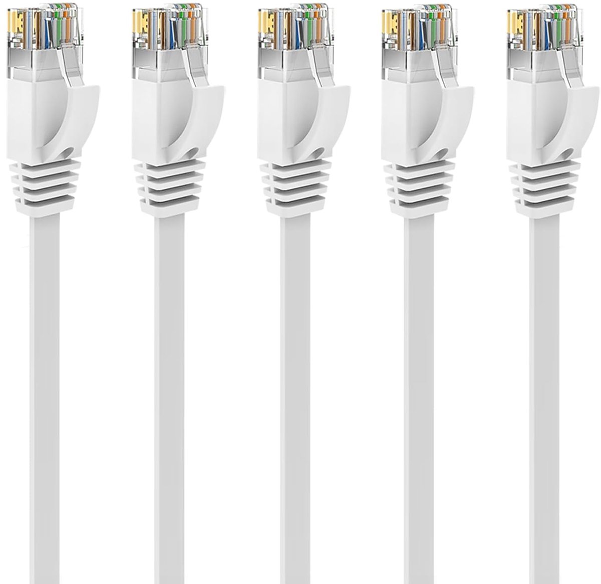 Ethernet Cable Netwerkkabel 0,5 m 5-pack, Cat6 RJ45 Patch Kabel, 1.0 Gbps Internet Kabel voor router/gaming/modem | Witte LAN-kabelverlenging voor PS4, PS5, router, modem, switch, laptop en serverruimte. UTP Ethernet-kabel
