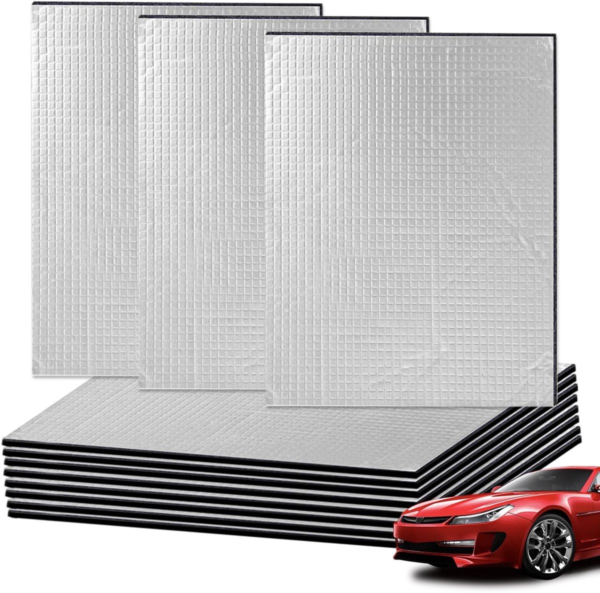 Omgoods - Zelfklevende Geluidsisolatiemat voor Auto 40x25 cm (12 stuks)