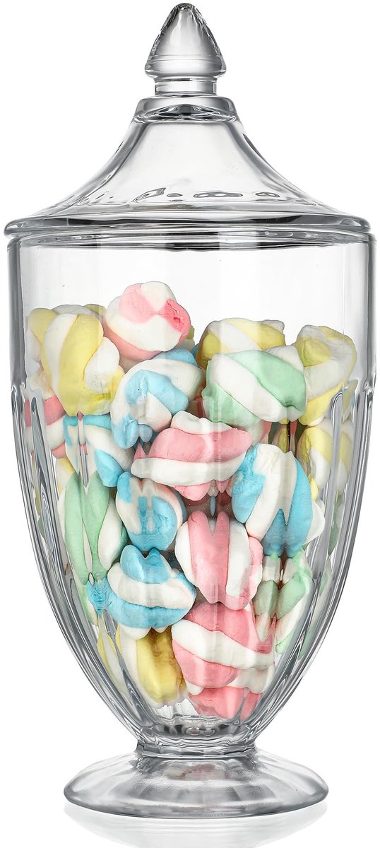Omgoods - Decoratieve Glazen Snoeppot met Deksel 780ml