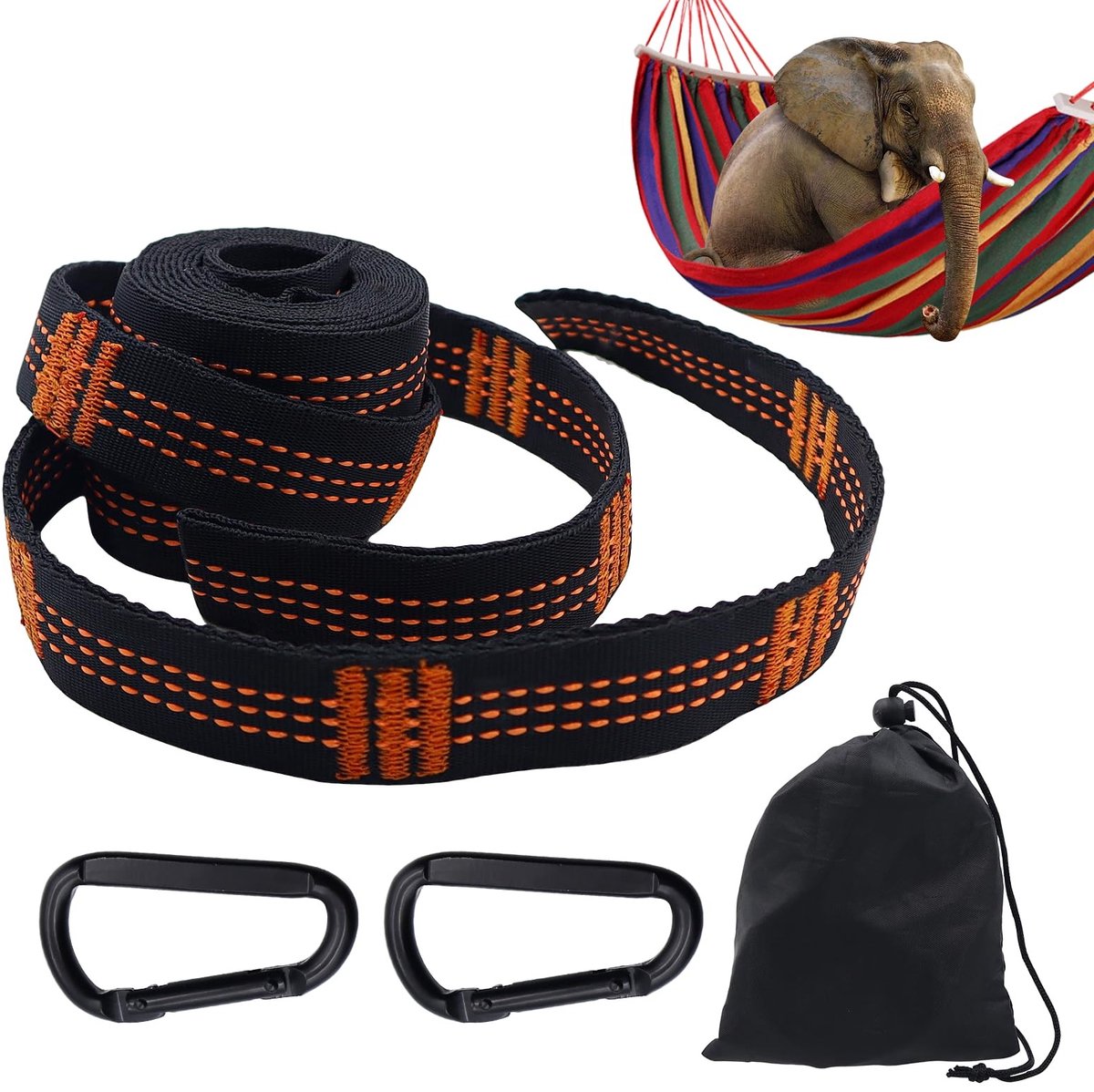 Omgoods - Hammock Fixing Set - Inclusief Haken en Hangriemen voor Buiten