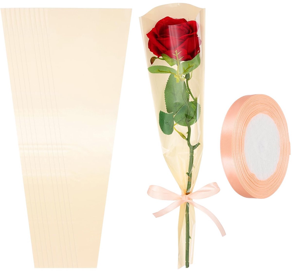 Omgoods - 50 Stuks Bloemen Inpakzak Champagne voor Boeketten en Cadeaus