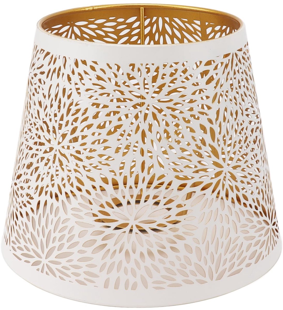 Omgoods - Witte Lampenkap van IJzer met Bloemmotief voor Modern Interieur