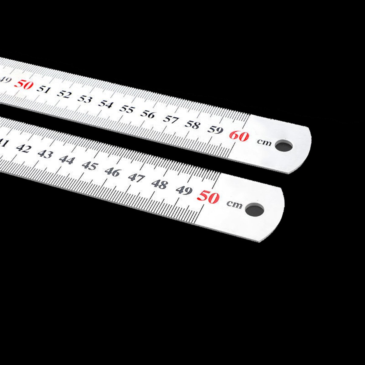 Omgoods - Set van 2 Stalen Linialen 60 cm en 50 cm met Meetverdeling