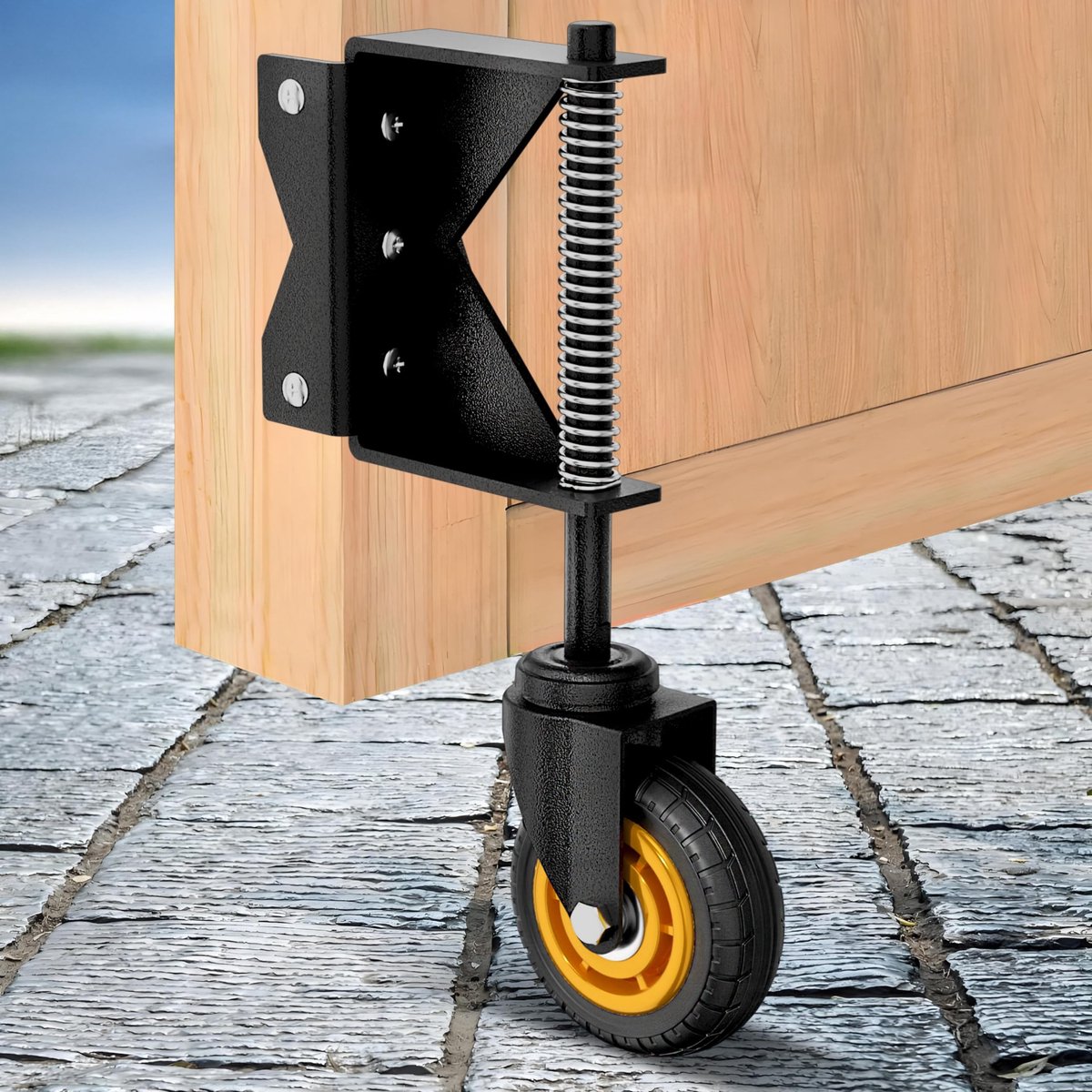 Omgoods - 4 Inch Poortroller met Schokabsorberende Rubberbanden