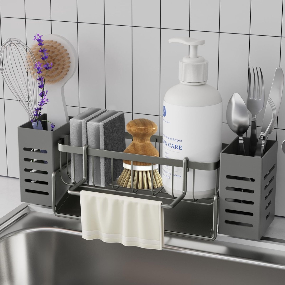 Omgoods - Keukenorganizer met Automatische Afvoer en Handdoekhouder