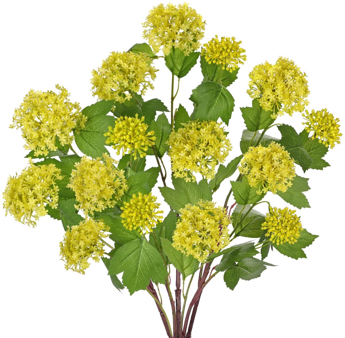Omgoods - Kunstbloemen Hydrangea Boeket 60cm Geel voor Decoratie