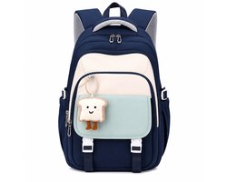 Schooltas Tieners en Meisjes 30L - Grote Rugzak voor Middelbare School met Trolley Bevestigingsriem - Waterafstotende Boekentas met Laptop Vak 15.6 Inch - Back to School - Diepblauw