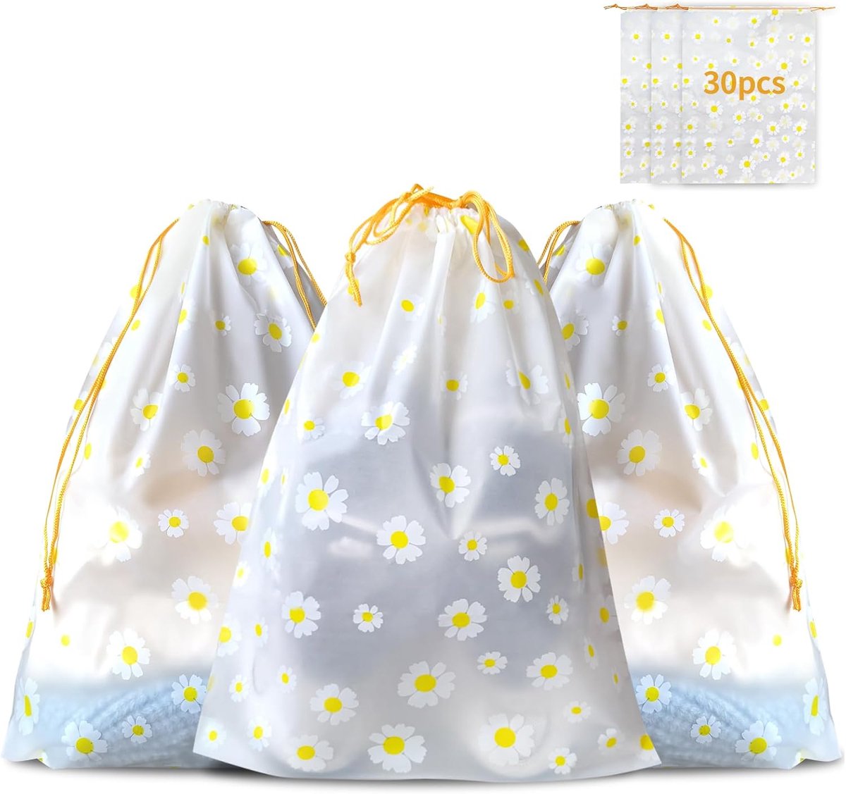 SnelShoppen - Set van 30 Waterdichte Kledingzakken, Transparante Garment Bags, Herbruikbare Reiszak, Opbergzak voor Kleding, Schoenen, Ondergoed en Co