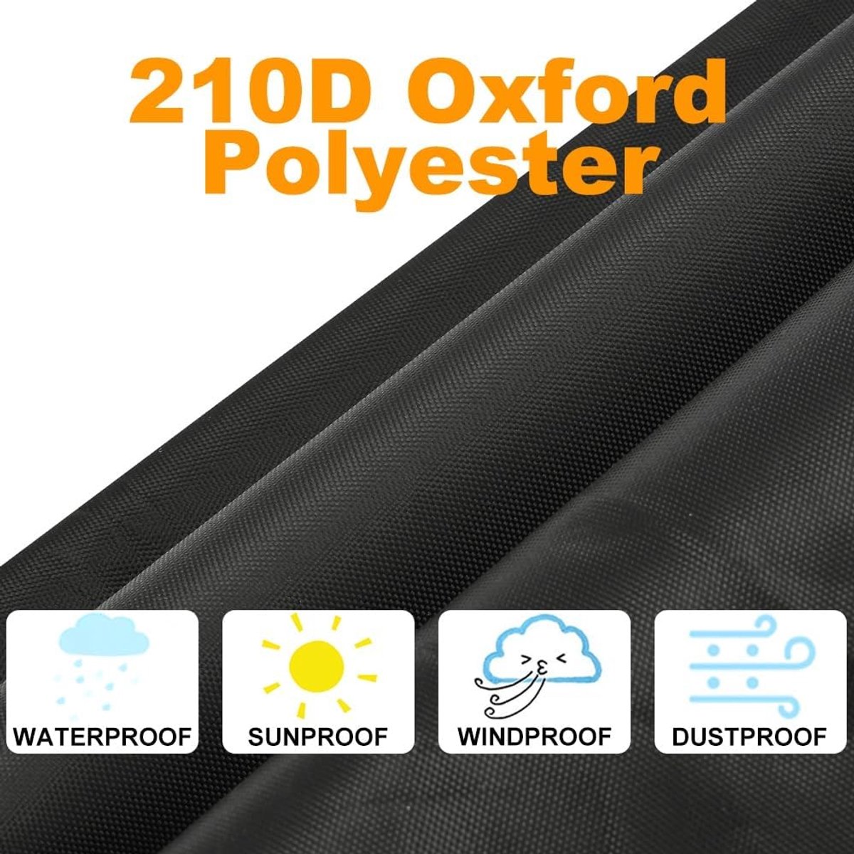 XhuangTech Golf Cart Cover, 210D Black Oxford Fabric, Golf Buggy Cover, All Weather Accessories, Waterproof Reflective - ShopVlot