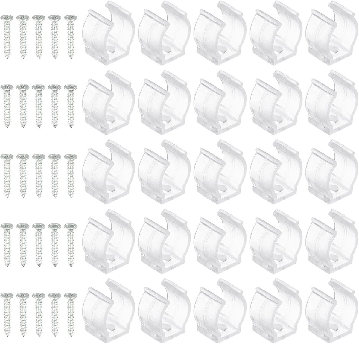 TOP-VIGOR 25Pcs T5 U Clips Holder Bracket for LED Light Bulb Mounting Bracket Support Plastic TL Tube Holder with - ShopVlot