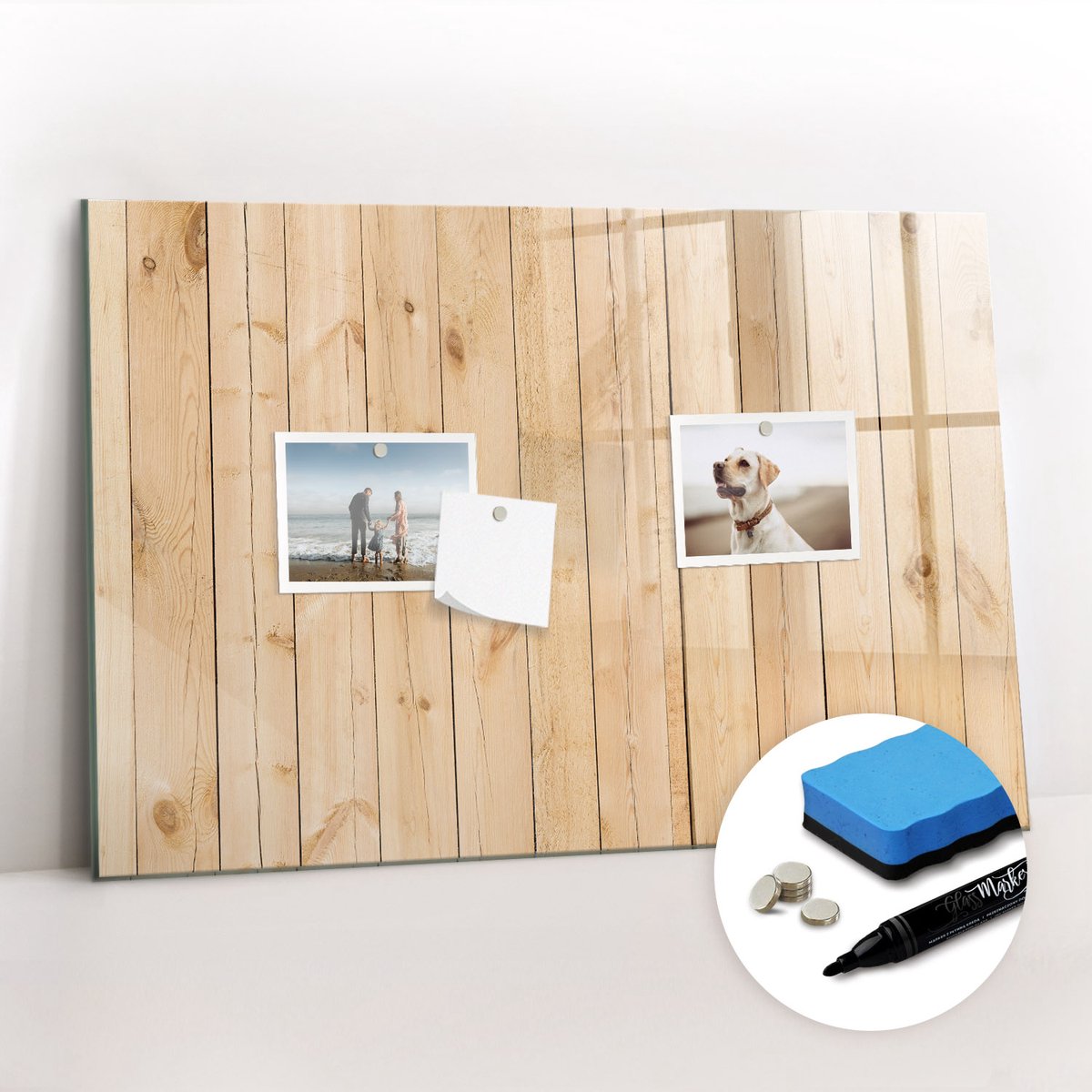 Tulup Whitebord - Lichtpanelen - 60 x 40 cm - Bruin Magnetisch Wandbord - Gratis 5 Sterke Magneten + Whiteboard Marker & Wisser - Industrieel Wandbord - Magneetbord Foto - Productiviteit Tools
