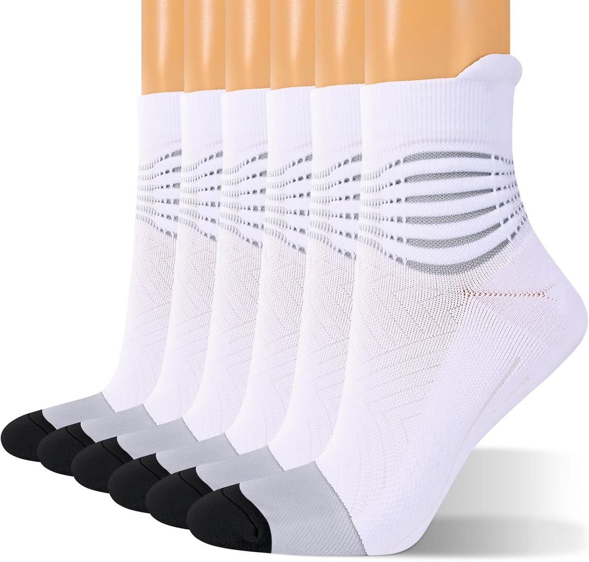 Compressiekousen voor dames en heren, compressiesokken, enkelsteun, compressiesokken voor plantaire fasciitis, 3 paar, vochtafvoerend