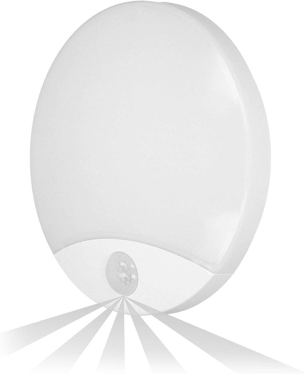 Plafond Met Bewegingsdetector - IP44 Polycarbonaat Melk - Ceiling Light - Lampen Plafond - Indoor Lighting