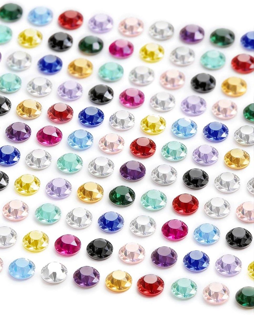 glitterstenen, zelfklevend, 147 stuks, 10 mm, zelfklevende glitterstenen om op te plakken, knutselstenen, zelfklevende stickers, gezicht, kinderen, knutselstenen, knutseldecoratie
