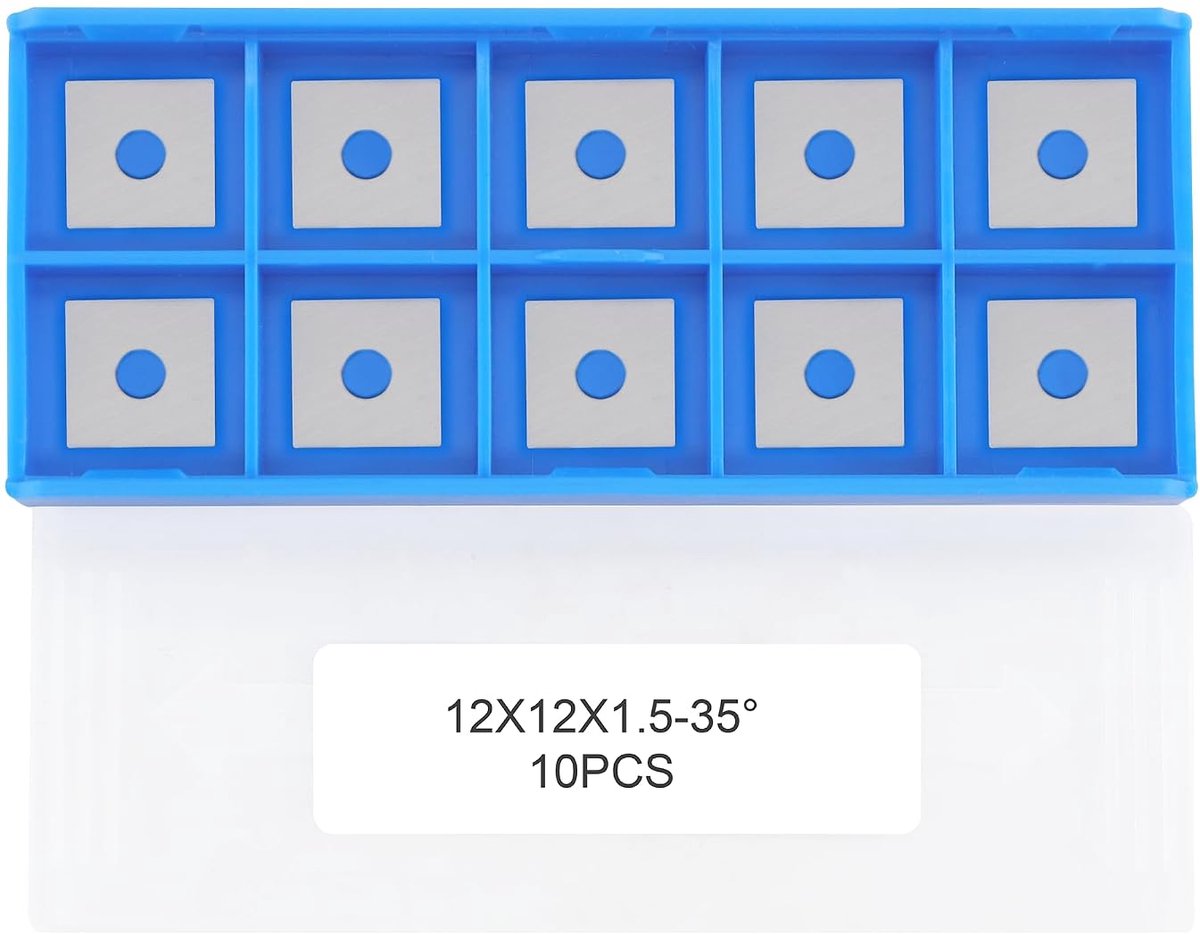 Draaien Gereedschap Carbide Getipt 12x12x1,5 Mm Vierkante Carbide Cutter Inserts Voor draaibeitels en Houtbewerking Draaibank Tool, 10 stks