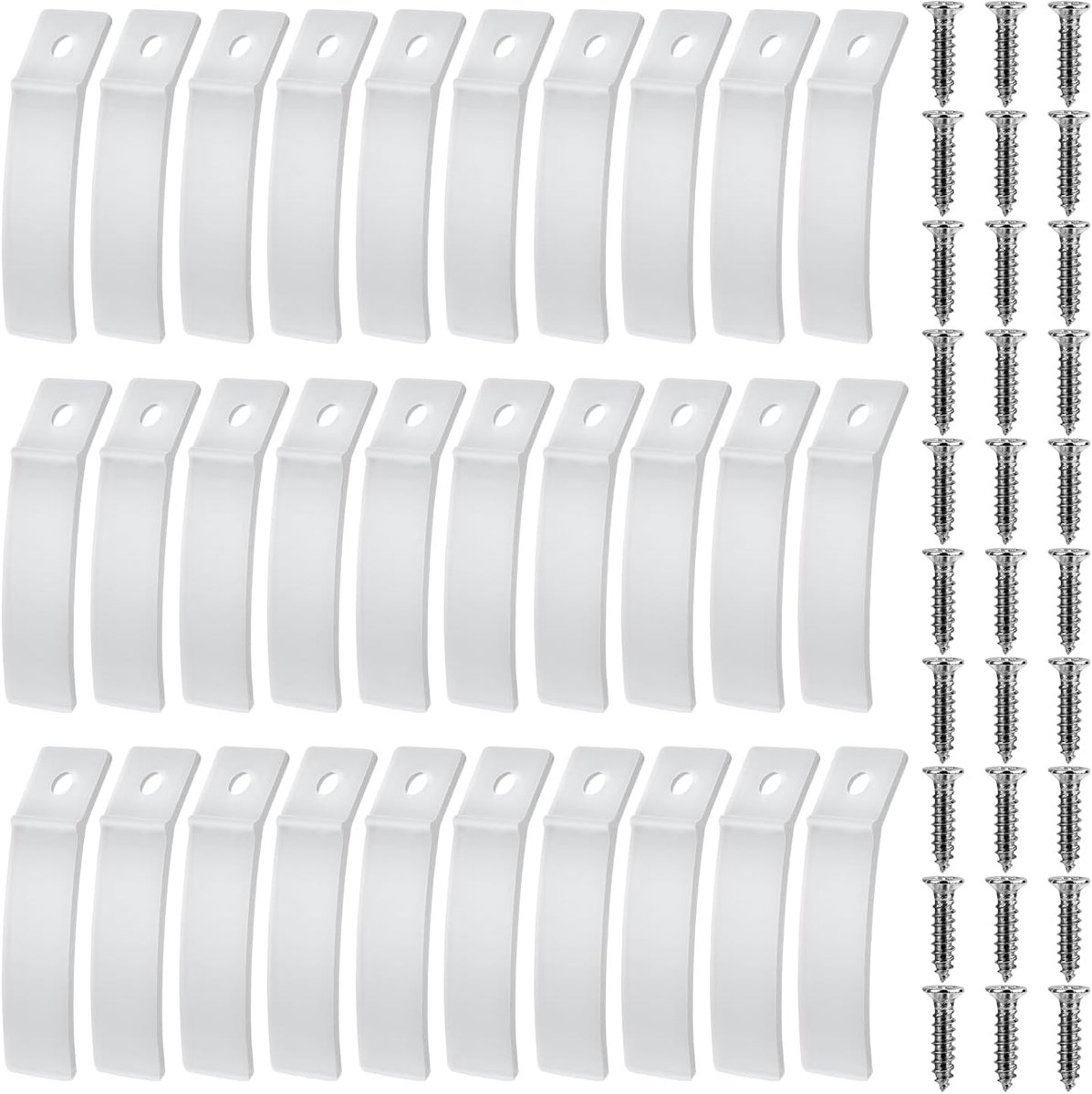 30 stuks Antislip Ladestoppers, Kunststof Ladestoppers met Schroeven Meubelkastbodem Reparatie en Bevestigingsgereedschap Vervanging
