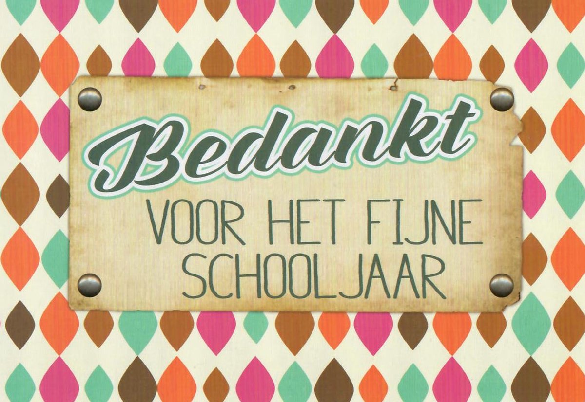 School kaart | Wenskaart | 10 stuks | Bedankt voor het leuke schooljaar