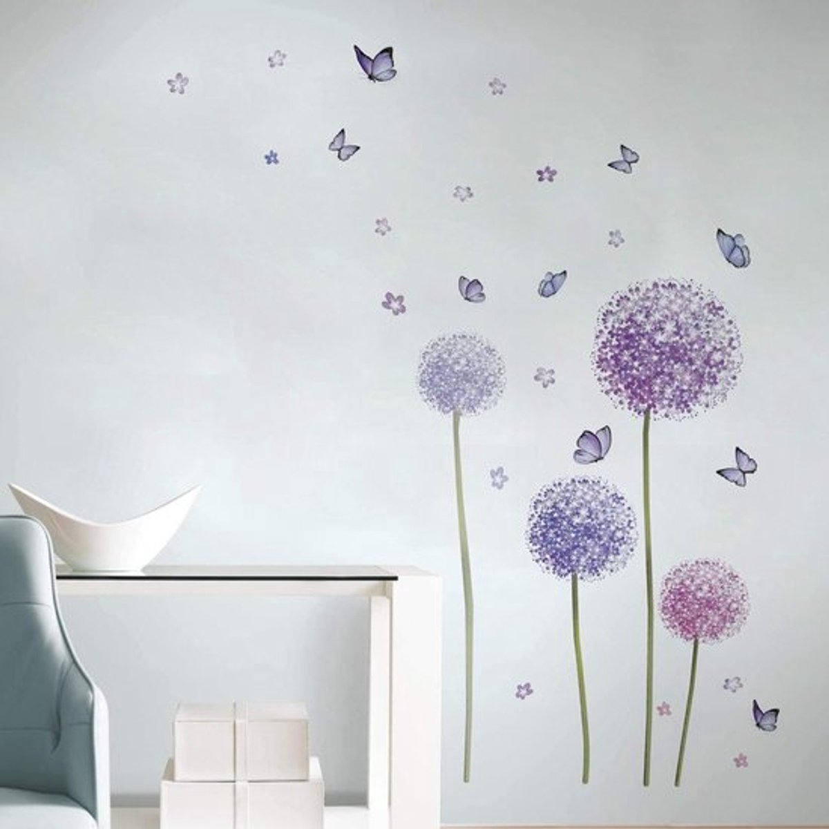 Muurstickers Bloemen en Vlinders voor Slaapkamer en Woonkamer Decoratie