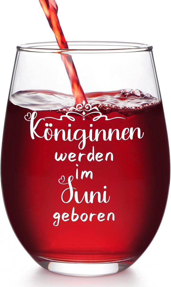 SnelShoppen - Mooie 400ml Wijn Glas Cadeau voor Vrouwen, Verjaardagscadeau voor Vriendin, Grappig Geschenk voor Moeders, Zussen en Vriendinnen - Konin