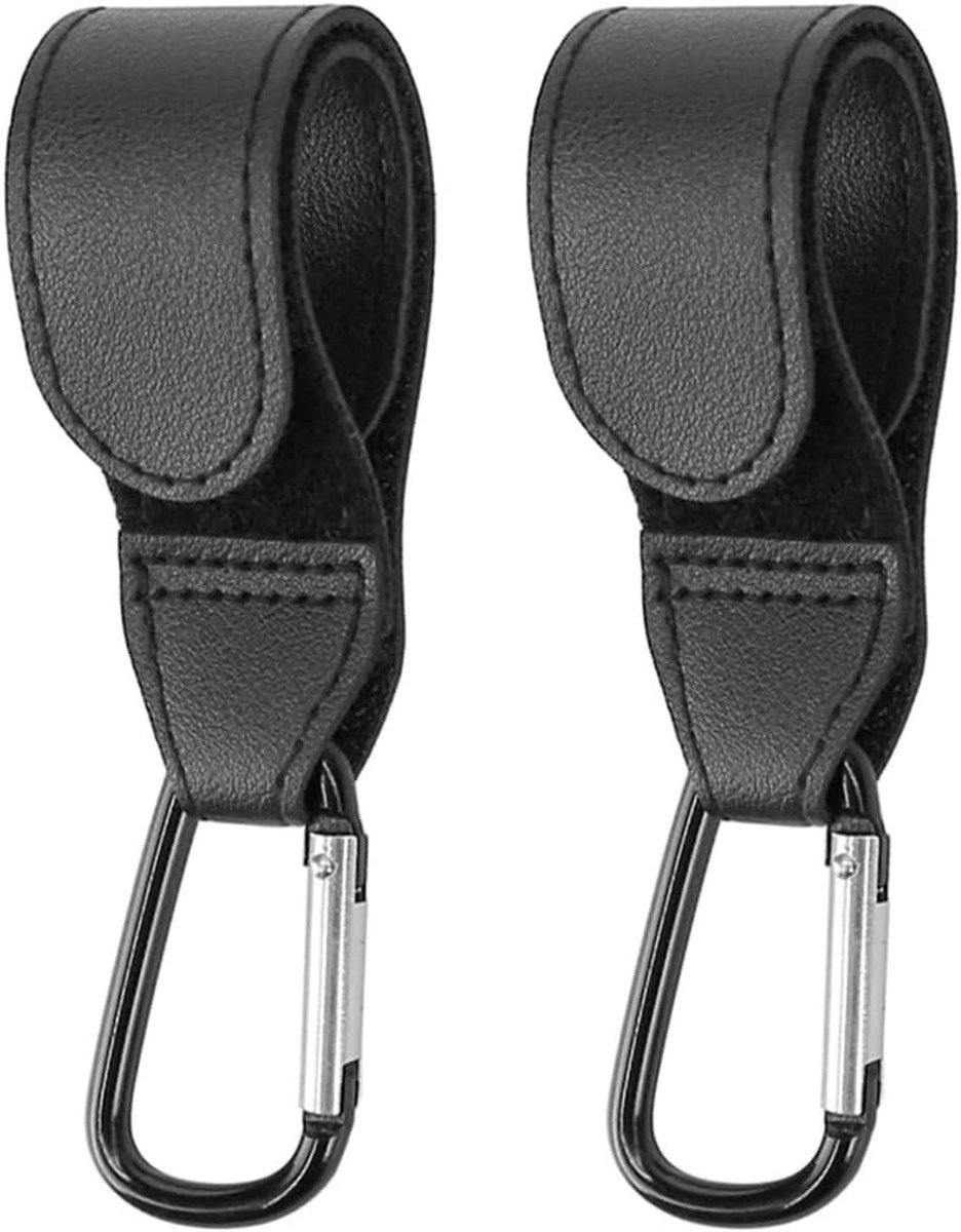 Set van 2 metalen haakclips voor kinderwagens, leren tassteun en universele haken voor elektrische voertuigen en accessoires