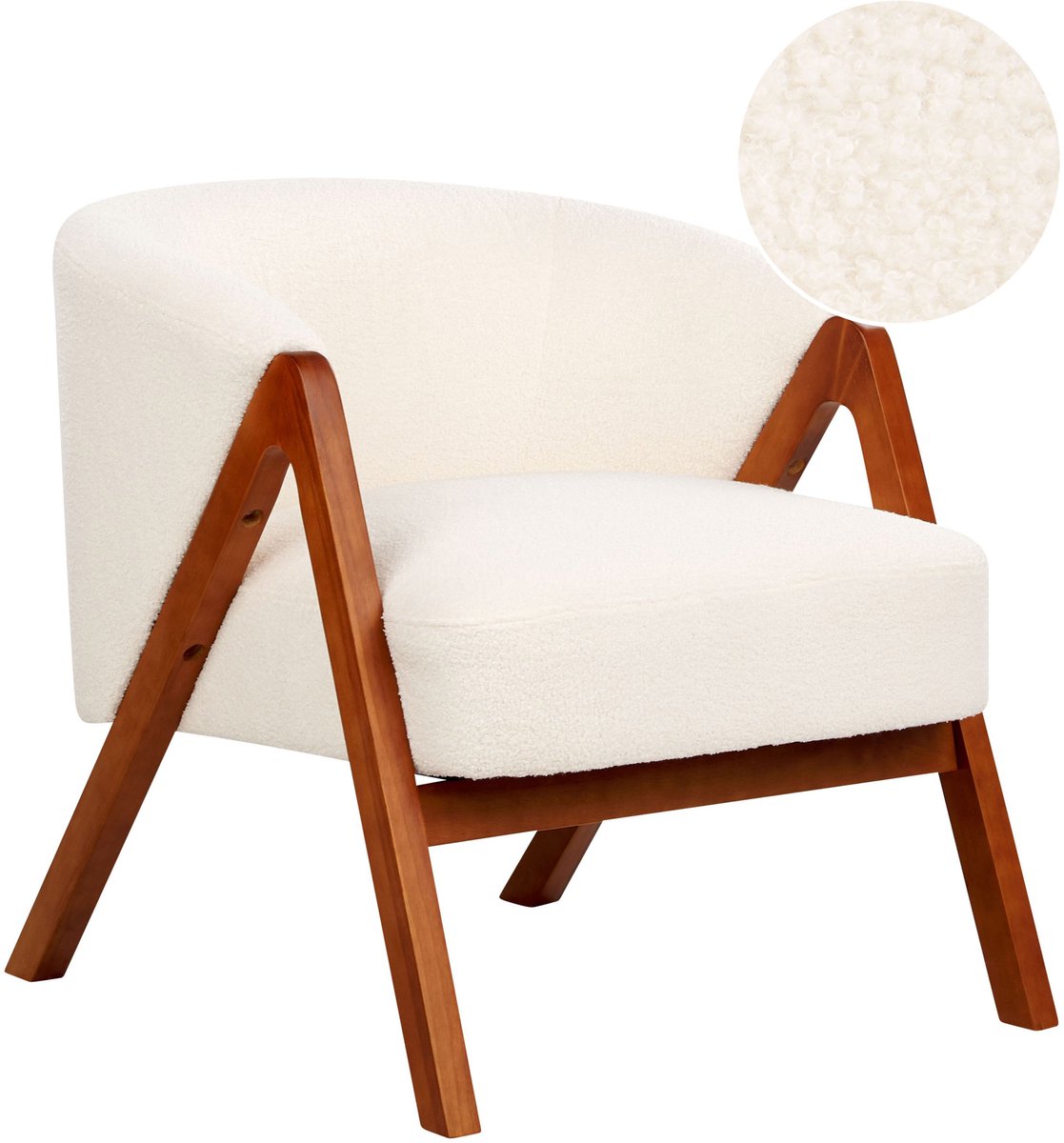 SKEI - Fauteuil - Gebroken wit - Bouclé