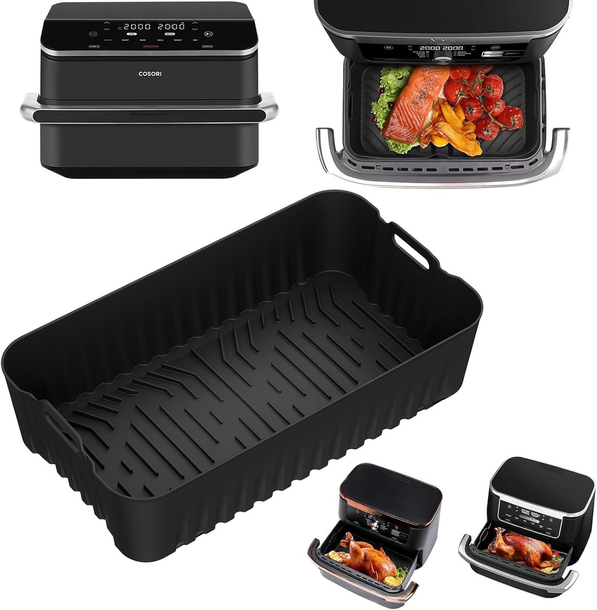 SnelShoppen Silicone Bakvorm Airfryer 10L Perfecte Pasvorm voor Cosori en Ninja Niet-Giftig Hittebestendig 1 Stuk Ideaal voor Keuken Feest