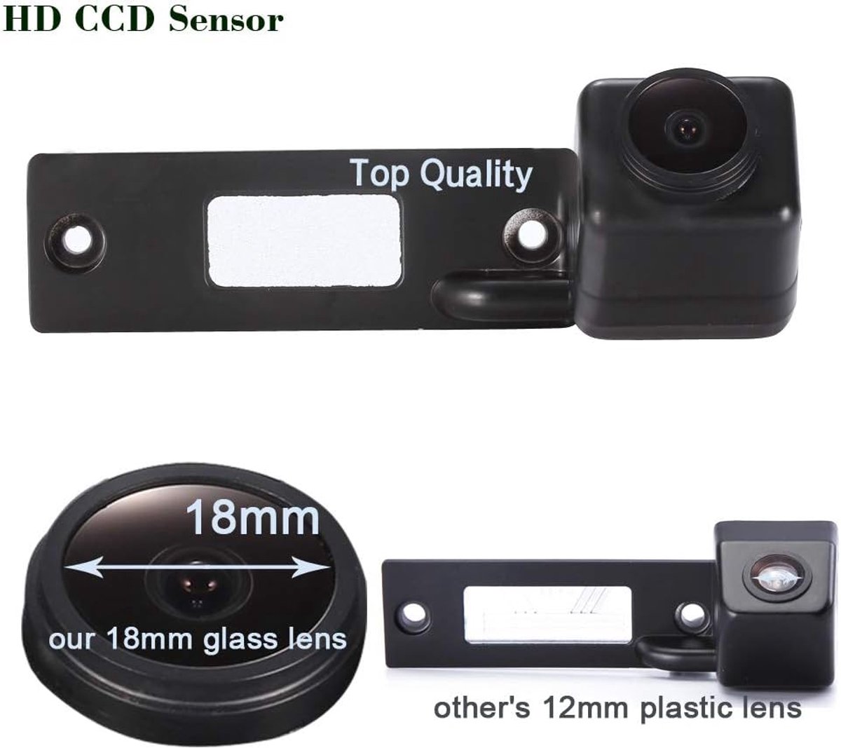SnelShoppen - Super Pro HD Achteruitrijcamera voor VW Caddy, Passat B5 B6, Touran, Touareg, Golf, Skoda - 170° Hoek, IP68 Waterdicht, HD 1280x720, Par