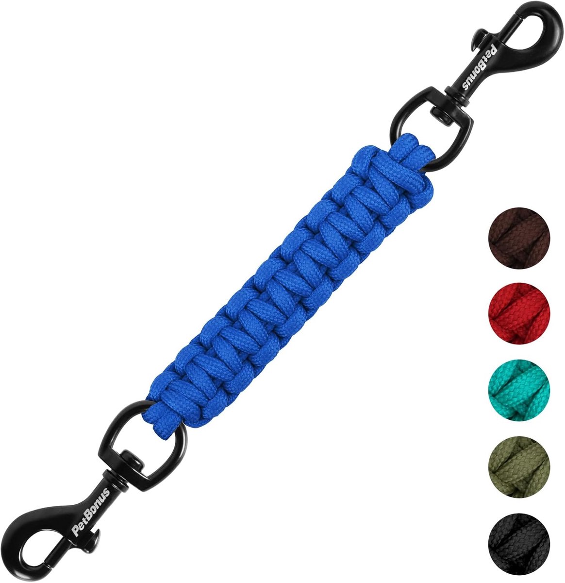 SnelShoppen - Hondenhalsband Veiligheidsclip, Handgemaakte Hondenharnas Veiligheidsriem, Dubbele Sluiting Leash Connector, Metaal 6.5mm, 780w Nylon