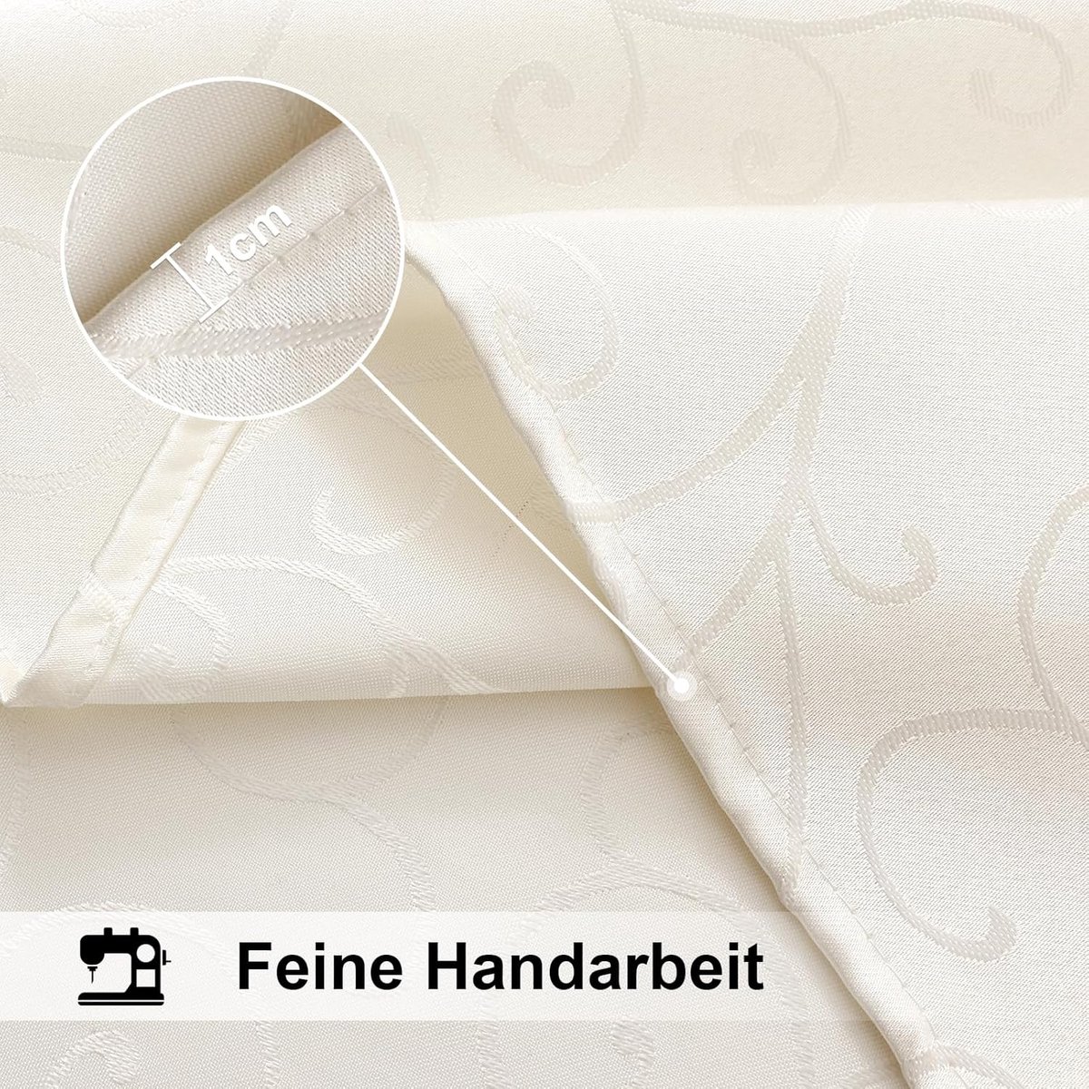 SnelShoppen - Wasbare Rechthoekige Tafelkleed 140 x 240 cm Jacquard Damast Tafelkleed Krasbestendig Polyester Makkelijk Onderhoud Beige voor Keuken Fe