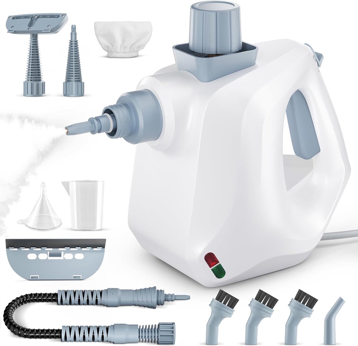 SnelShoppen - Handheld Steam Cleaner - Draagbare Stoomreiniger met 10 Accessoires - Multifunctionele Stoomreiniger voor Huis, Vloer, Tapijt, Bank, Aut