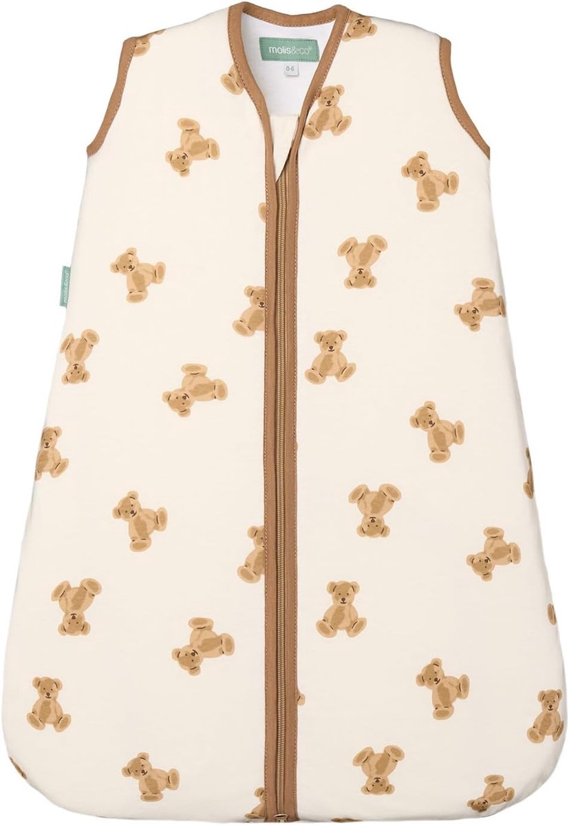 SnelShoppen - Baby Slaapzak TOG 1 - 100% Katoen - Nappy Change met Eenvoudige Rits - Slaapzak voor Baby's, Meisjes en Jongens - Teddy (6 - 18 Maanden)