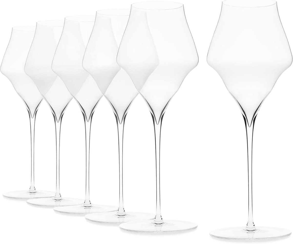 SnelShoppen - Champagneglazen Set van 6 - Handgemaakt & Mondgeblazen - Perfecte Balans - Voor Intense Aroma - Luxe Champagne- en Mousserende Wijnen