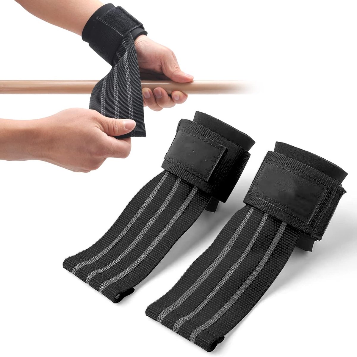 SnelShoppen - Lifting Straps voor Krachttraining, Polsbanden voor Fitness, Bodybuilding, Powerlifting, Crossfit en Gym Accessoires, Duurzaam Katoen, B