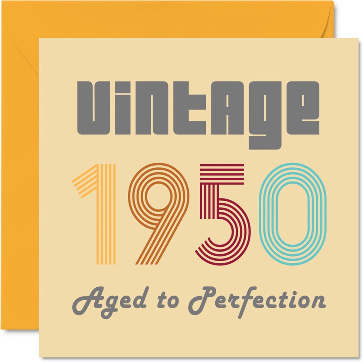 SnelShoppen - 73e Verjaardag Kaarten voor Mannen en Vrouwen - Vintage 1950 Aged to Perfection - Grappige Verjaardagskaart voor Hem en Haar, 145mm x 14