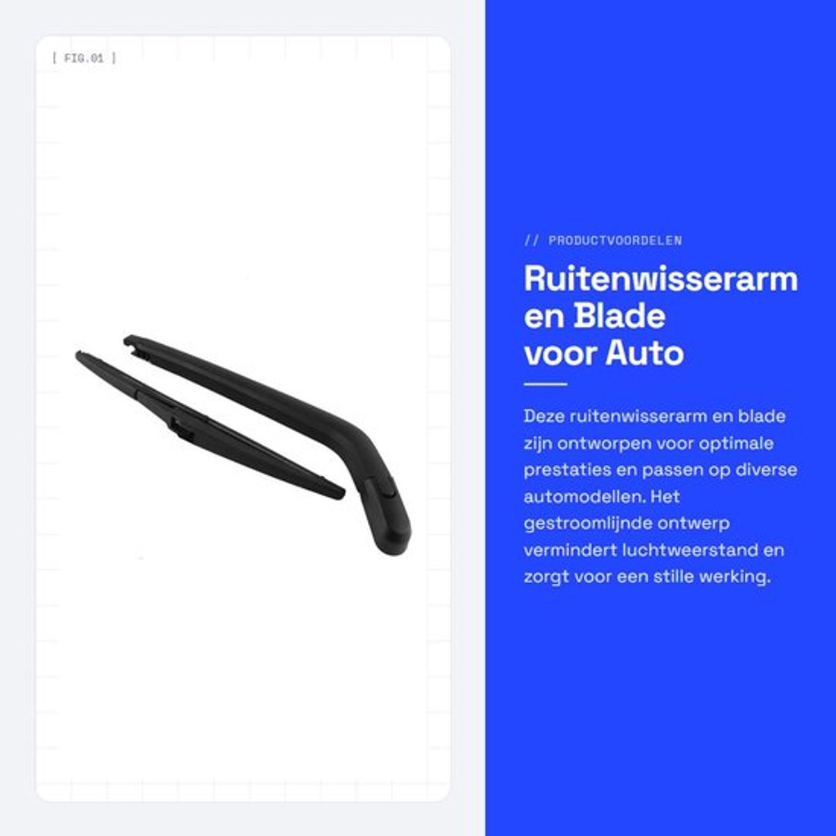 Ruitenwisser Gestroomlijnd Ontwerp - Ruitenwissers - Wisserbladen - Auto Accessoires - Duurzaam Materiaal - Lichtgewicht - Ruitenwisserblad