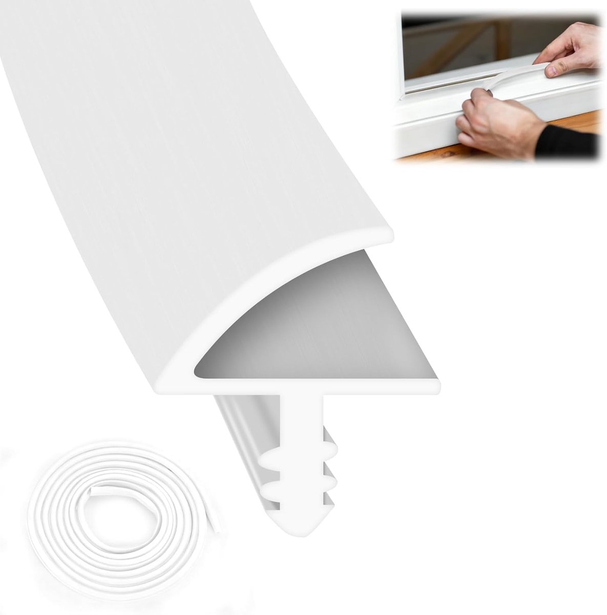 SnelShoppen - Deur Seal voor Binnen, Geluidsisolatie en Botsbeveiliging, Hoogwaardige TPE, 5 Meter, Wit, Voor 3 mm Groef en 11 mm Neus, Ideaal voor De