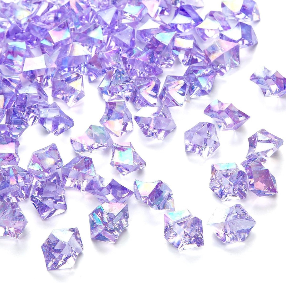 SnelShoppen - 100 Stuks Kindergemstones - Paarse Diamant Decoratie voor Vazen, Tafels en Bruiloften - Acryl Kristalstenen voor Kinderen - Veilig en Wa
