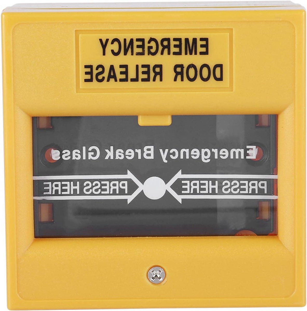Nooduitgang Brandalarm Knop - Noodknop Glasbreuk - Beveiliging Thuis - Serieel Aangesloten - 8.6x8.6cm - Geel