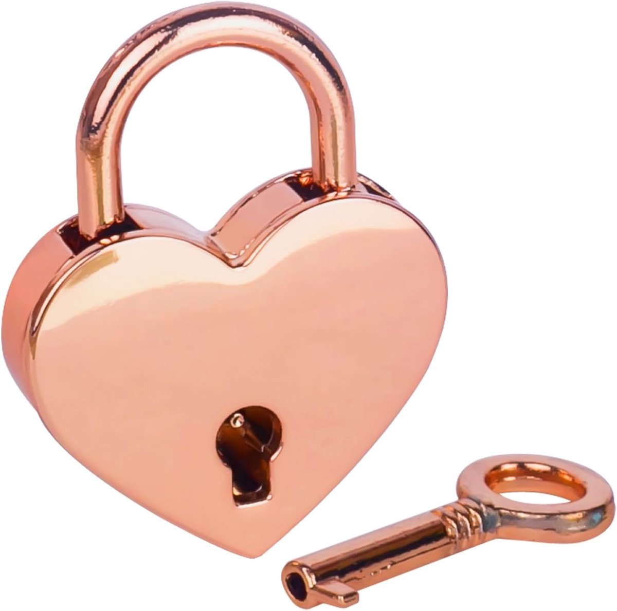 Decoratief mini-hangslot - hartvorm - roségoud - uniek cadeau voor geliefden - SnelShoppen