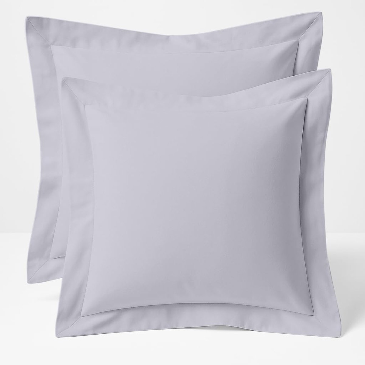 SnelShoppen - Comfort Beddings Kussenslopen 100% Katoenmix Vierkante Kussenslopen Pack van 2 - Zilver 65x65 CM - Luxe en Duurzaam voor Slaapkamer en W