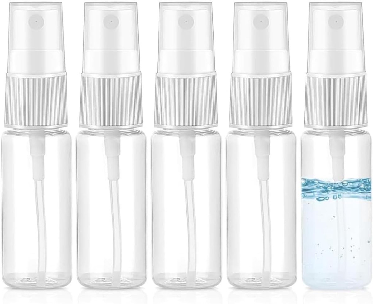 Set van 5 Kleine Lege Sprayflessen - Mini Sprayflessen voor Vullen, Geschikt voor Parfums, Olie, Water en Alcohol (20 ml)