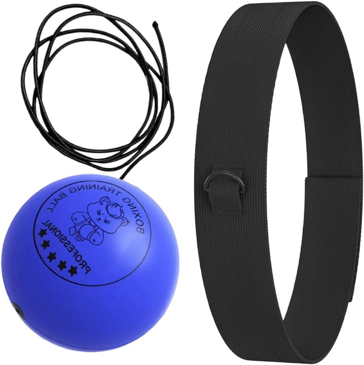 Boksbal met hoofdband - Reflex bal trainer - Verbeteren reactiecoördinatie - Verstelbare band - Diverse bal groottes - Blauw