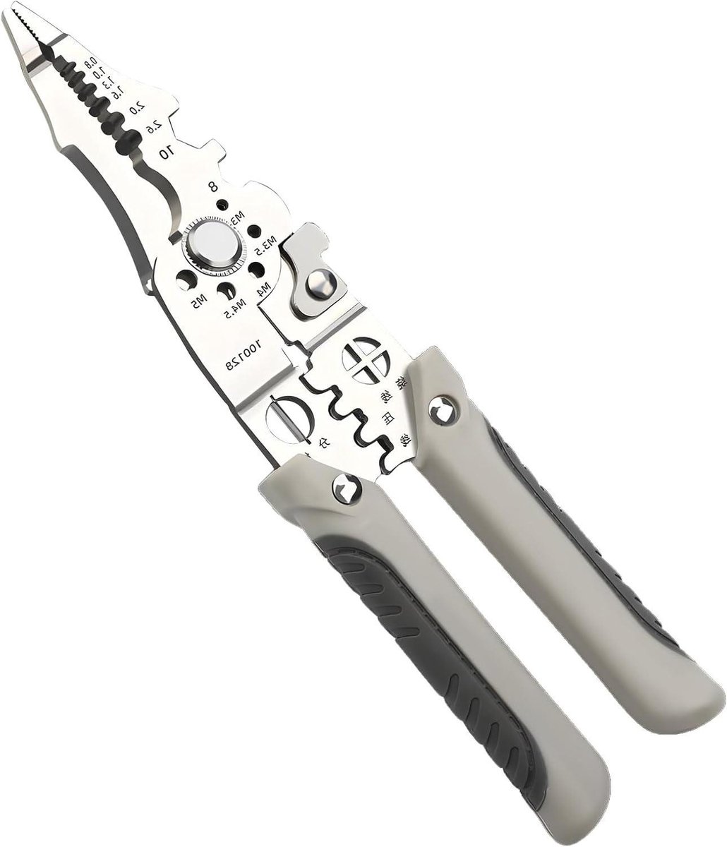 Elektrisch Stripgereedschap - Multitool Tang - Bedrading Repareren - Ergonomisch Ontwerp - 21.5 cm - Grijs