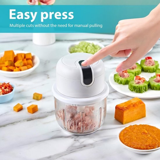 Elektrische Keuken Hakker 350 ml - USB Oplaadbare Automatische Hakker voor Vlees, Uien en Knoflook — afbeelding 5